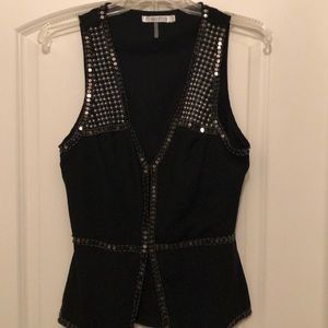Black stud & sequin vest